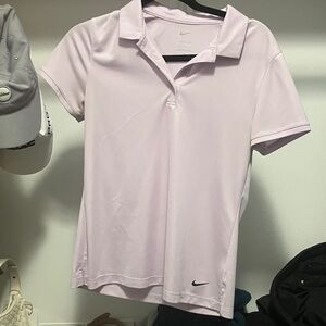 Nike Women's Soft purple Dri-fit Short Sleeve Polo small